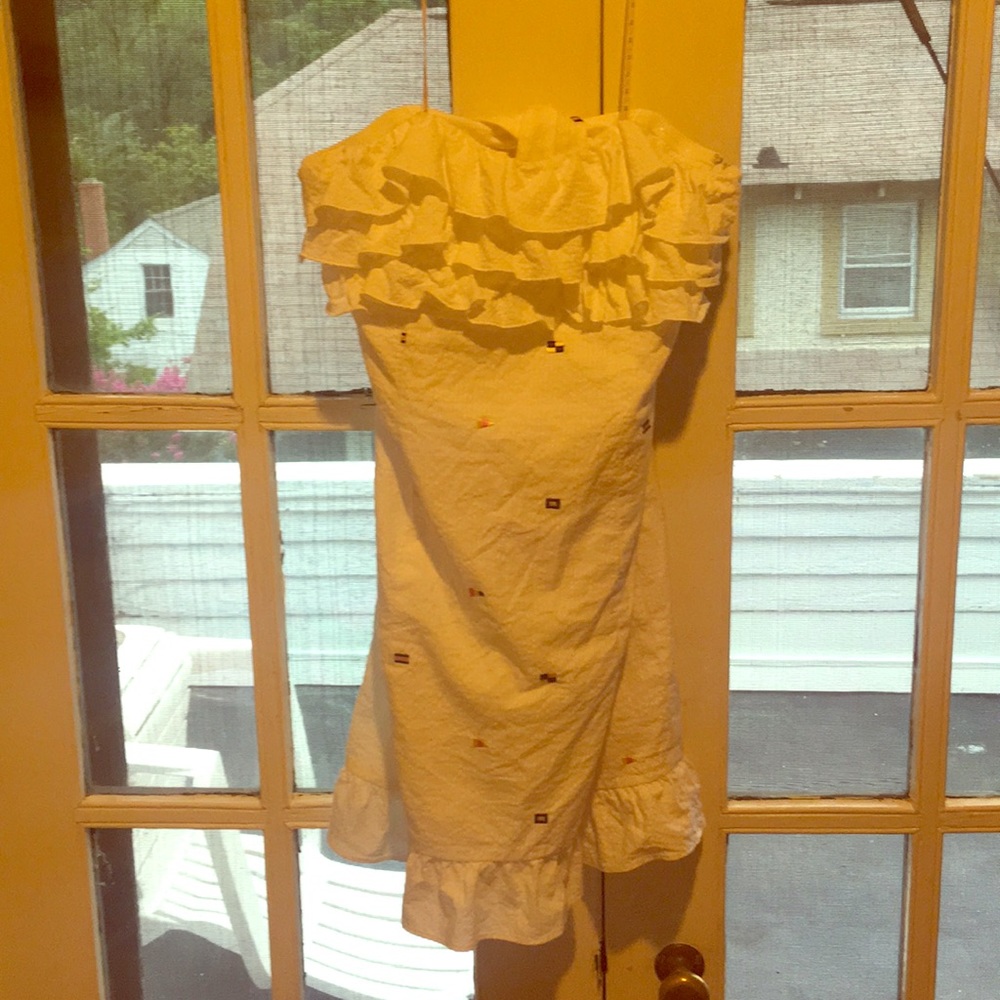 White seersucker dress